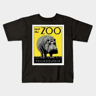 Restored Philadelphia Zoo Promotional Poster Created for the WPA Kids T-Shirt